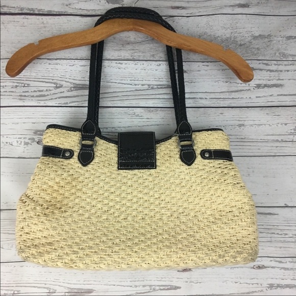 Brighton Bags Brighton Woven Straw Leather Shoulder Bag Purse